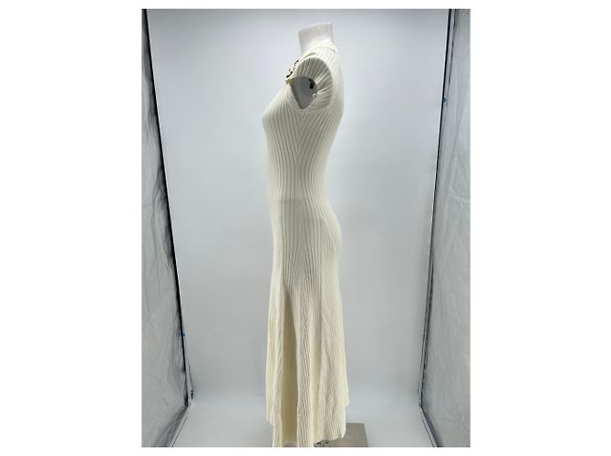 Autre Marque Weißes Kleid mit Golddetails - Ansicht 3