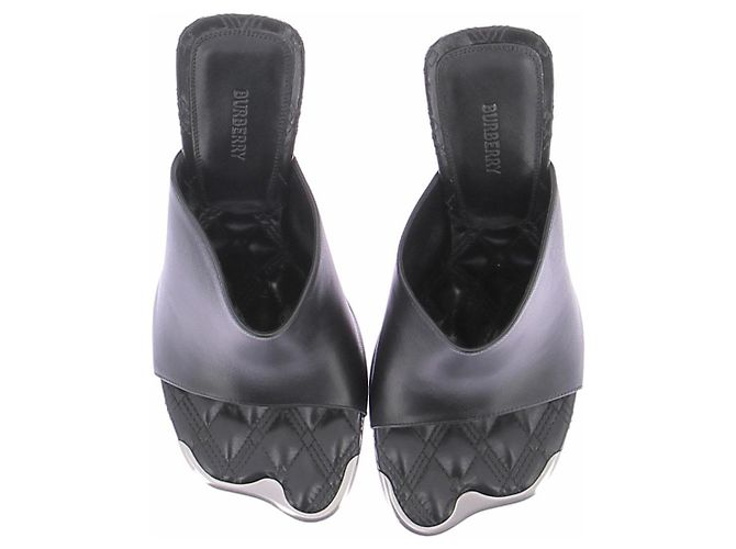 Burberry Mule aperte nere Nero - vista 5