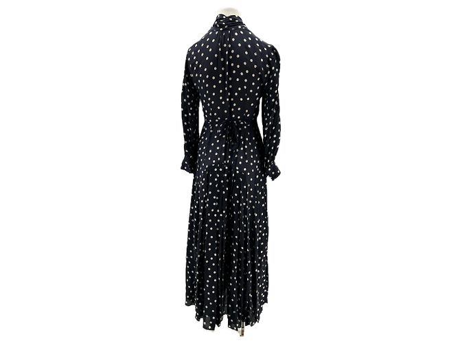 Autre Marque Vestido largo de seda con peso RIXO Negro - vista 2