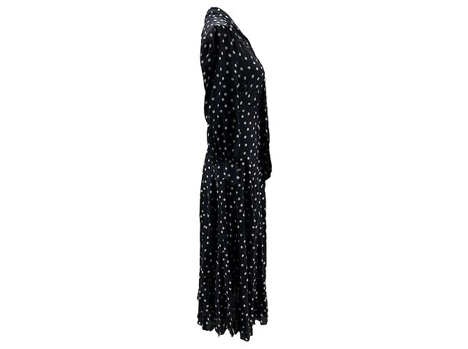 Autre Marque Vestido largo de seda con peso RIXO Negro - vista 3