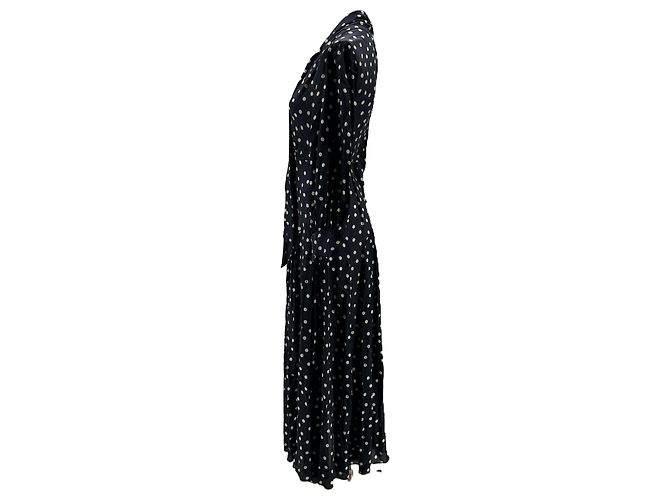 Autre Marque Vestido largo de seda con peso RIXO Negro - vista 4