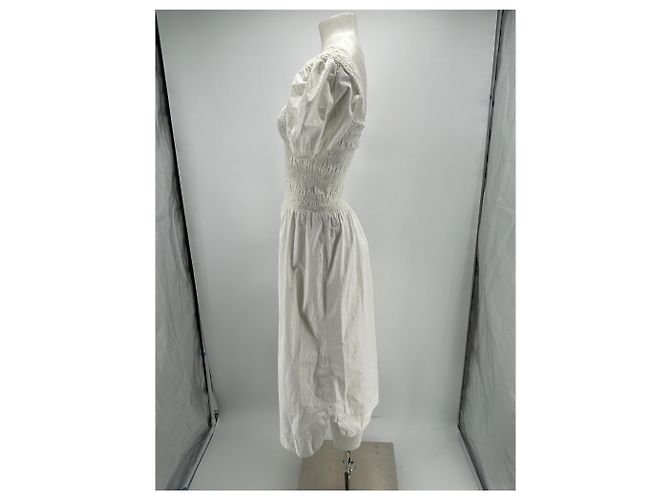 Vestido Ganni blanco con espalda descubierta de algodón - vista 3