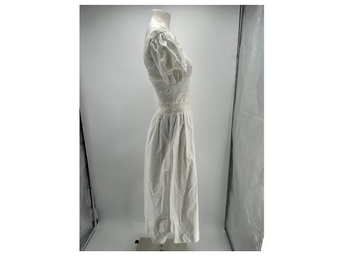Vestido Ganni blanco con espalda descubierta de algodón - vista 4
