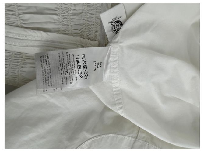 Vestido Ganni blanco con espalda descubierta de algodón - vista 8