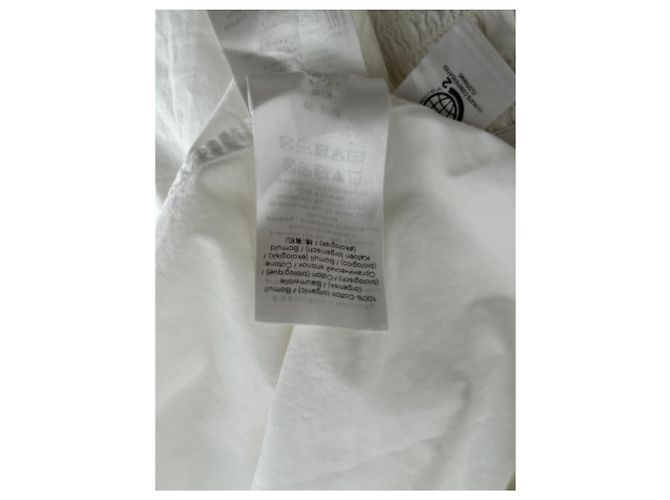 Vestido Ganni blanco con espalda descubierta de algodón - vista 9
