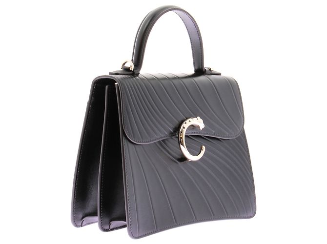 Borsa a mano Cartier in pelle nera Nero - vista 2