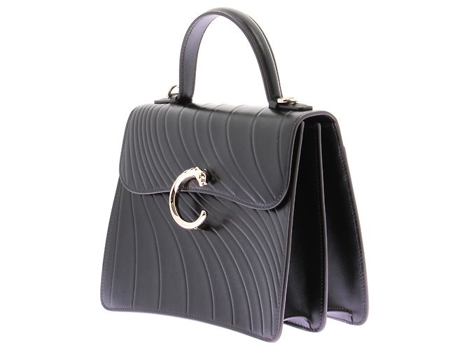 Borsa a mano Cartier in pelle nera Nero - vista 3