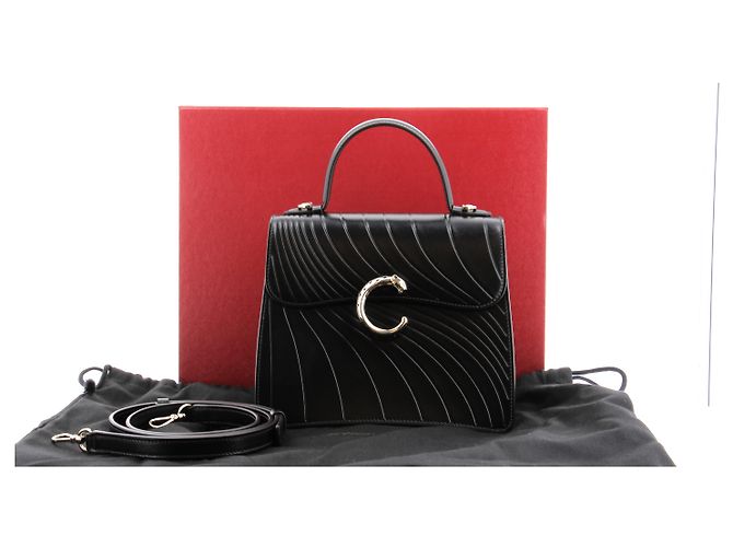 Borsa a mano Cartier in pelle nera Nero - vista 9