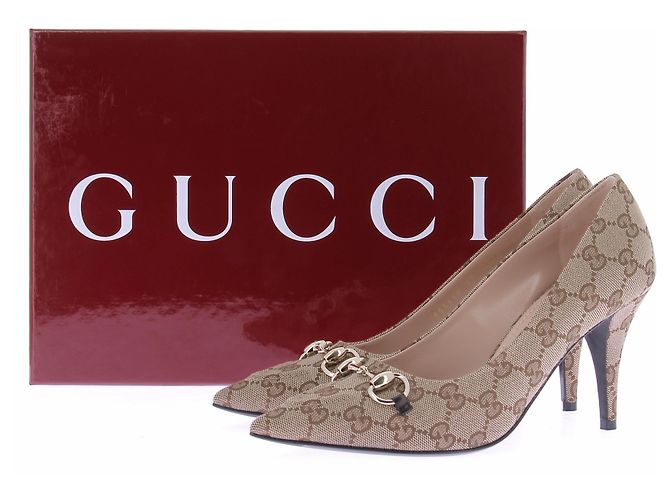 Gucci Monogramm Pumps Beige Stoff Größe 37 - Ansicht 7