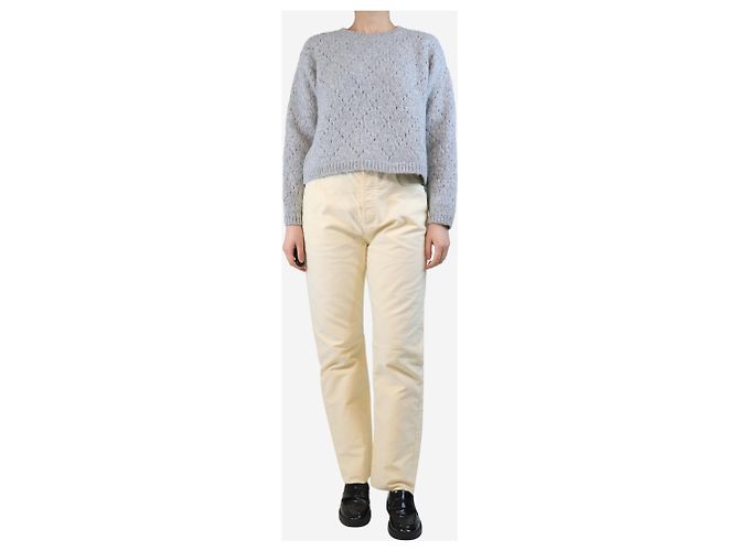 Céline Moleskin-Jeans in Creme - Größe UK 12 Roh - Ansicht 2