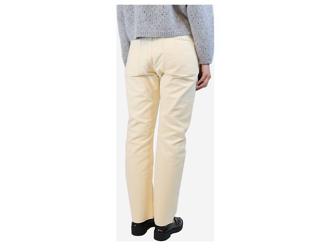Céline Moleskin-Jeans in Creme - Größe UK 12 Roh - Ansicht 3