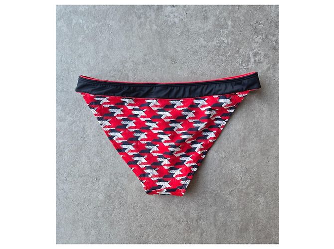 Tommy Hilfiger Bikini-Unterteil mit rot-schwarzem Print Weiß - Ansicht 3