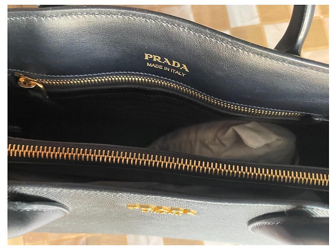 Borsa Tote in Pelle Saffiano Prada Nero - vista 6