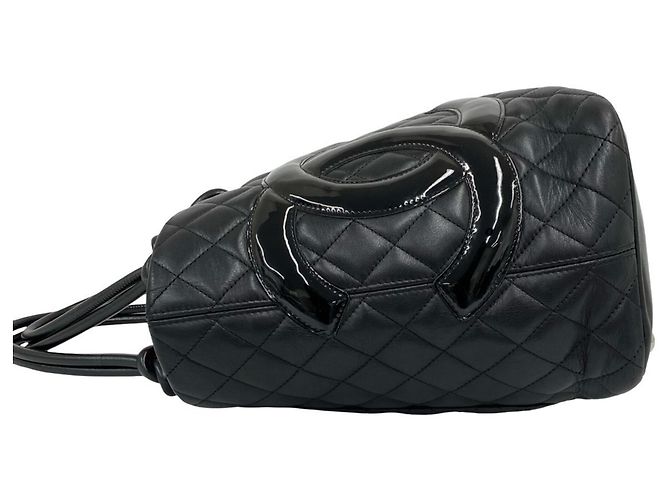 Chanel Cambon Line Coco Mark Leder Tote Bag Schwarz - Ansicht 5
