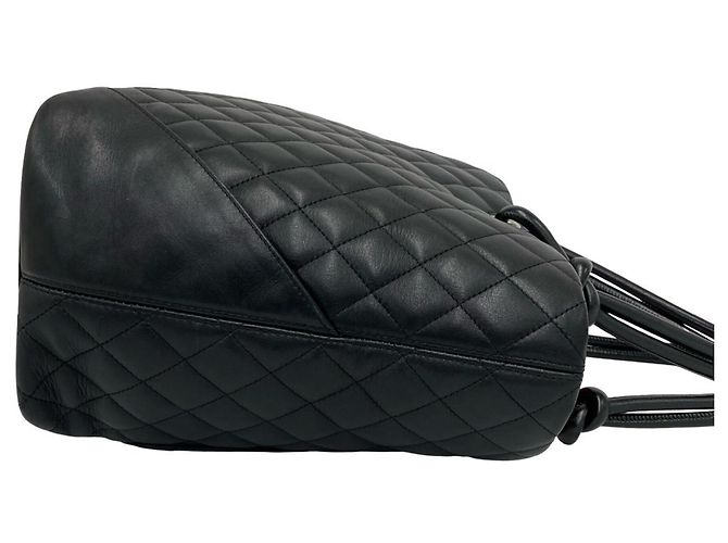 Chanel Cambon Line Coco Mark Leder Tote Bag Schwarz - Ansicht 6