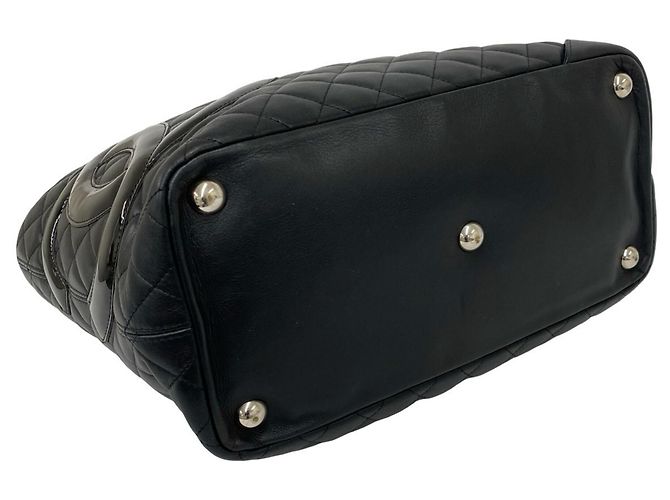 Chanel Cambon Line Coco Mark Leder Tote Bag Schwarz - Ansicht 7