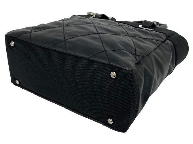 Borsa Tote Chanel Paris Biarritz PM in pelle e tela Nero - vista 8