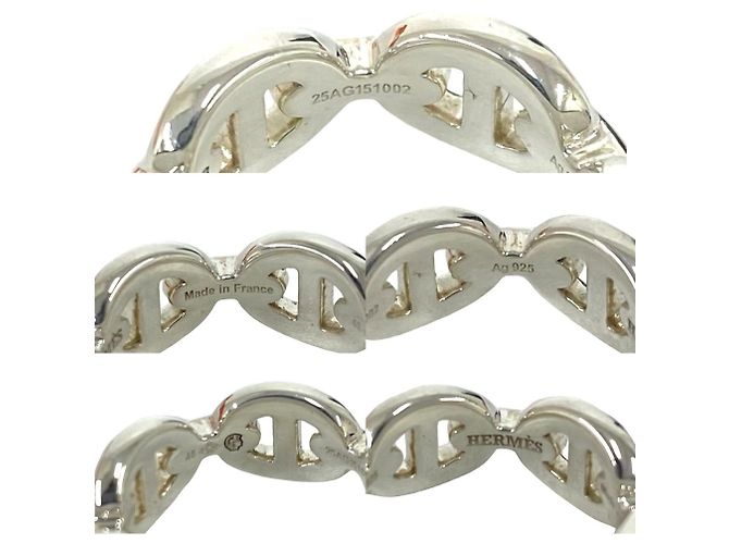 Ring Hermès Anello a fascia Enchainée in argento sterling 925 Hermes - vista 3