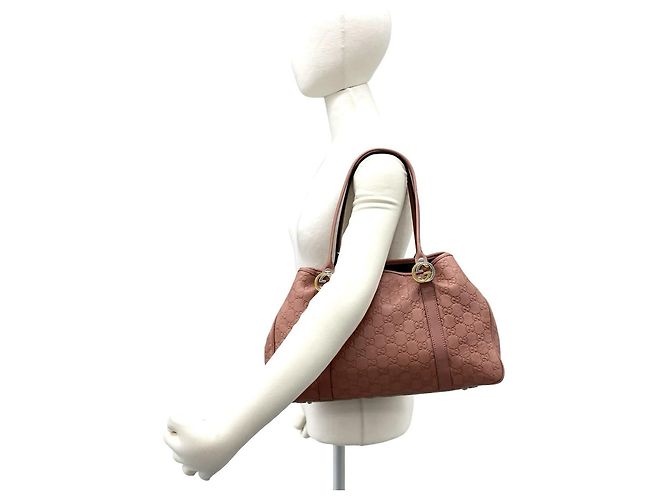 Gucci GG Twins Logo Hardware Shima Prägeleder Tote Bag Pink - Ansicht 2