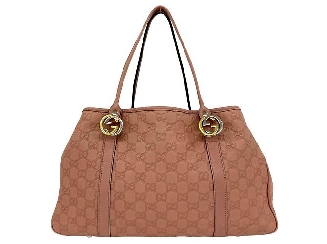 Gucci GG Twins Logo Hardware Shima Prägeleder Tote Bag Pink - Ansicht 3