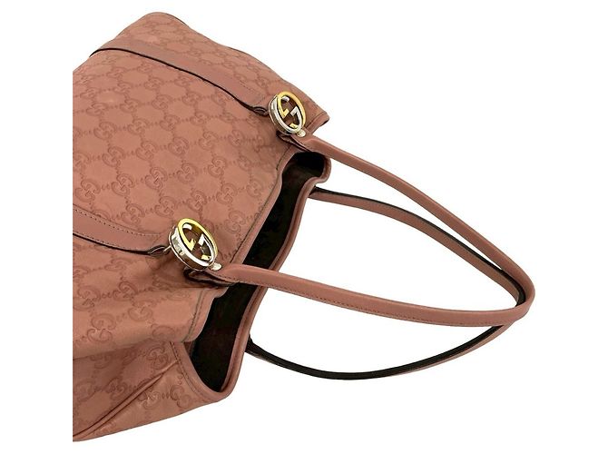 Gucci GG Twins Logo Hardware Shima Prägeleder Tote Bag Pink - Ansicht 4