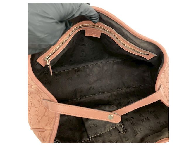 Gucci GG Twins Logo Hardware Shima Prägeleder Tote Bag Pink - Ansicht 9
