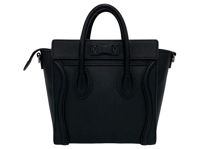 Céline Bolso de mano Celine Luggage Nano Shopper de piel Negro - vista 3