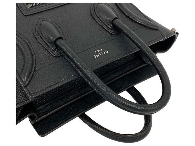Céline Bolso de mano Celine Luggage Nano Shopper de piel Negro - vista 4
