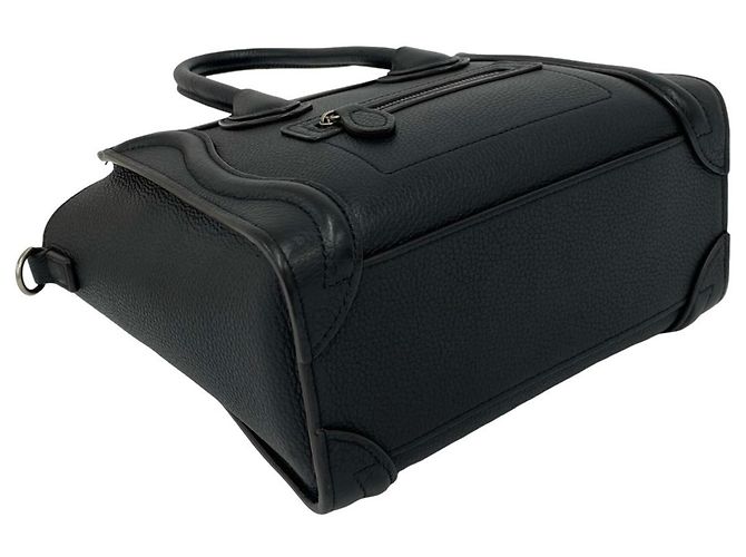 Céline Bolso de mano Celine Luggage Nano Shopper de piel Negro - vista 7