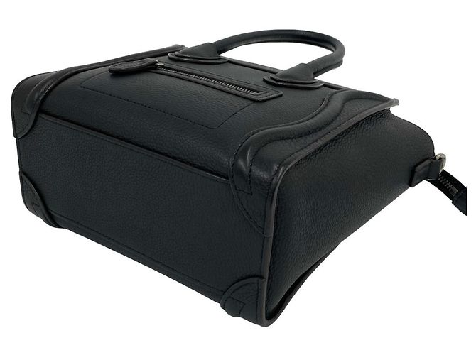 Céline Bolso de mano Celine Luggage Nano Shopper de piel Negro - vista 8