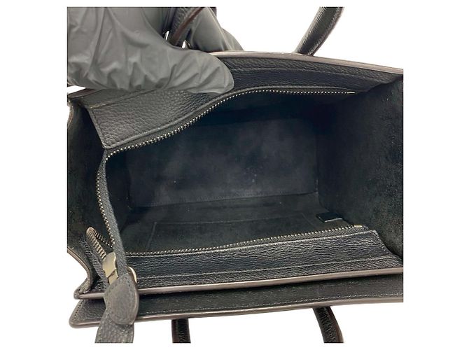 Céline Bolso de mano Celine Luggage Nano Shopper de piel Negro - vista 9