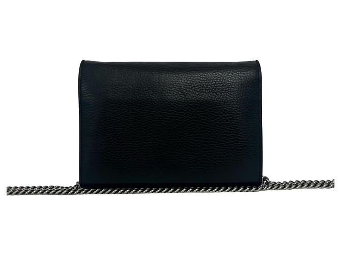 Mini borsa a tracolla Gucci Dionysus in pelle con catena Nero - vista 3