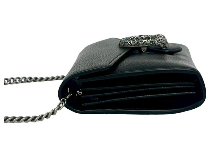 Mini borsa a tracolla Gucci Dionysus in pelle con catena Nero - vista 5