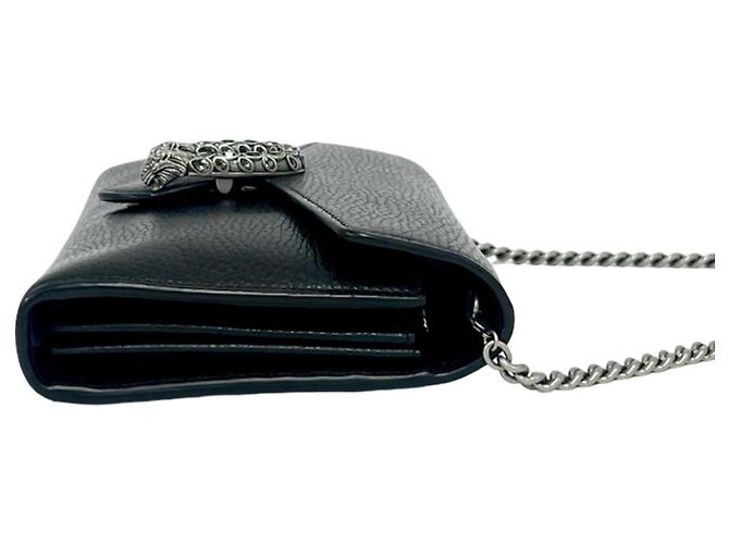 Mini borsa a tracolla Gucci Dionysus in pelle con catena Nero - vista 6