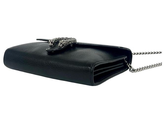 Mini borsa a tracolla Gucci Dionysus in pelle con catena Nero - vista 8