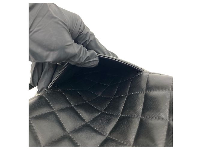 Mini borsa a tracolla in pelle nera Chanel Cambon Line Nero Bianco - vista 10