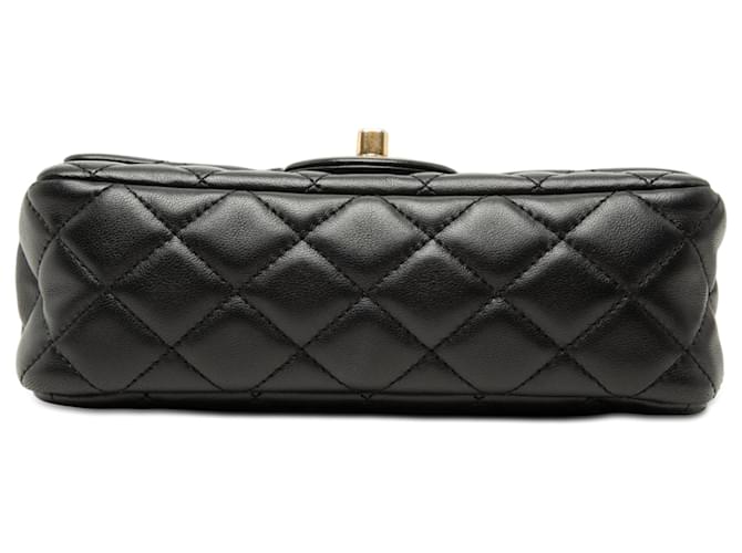 Chanel Black Mini Rectangular Classic Lambskin Romance Single Flap Nero - vista 3