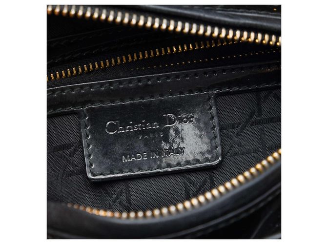 Dior Black Medium Patent Cannage Lady Dior Nero - vista 5