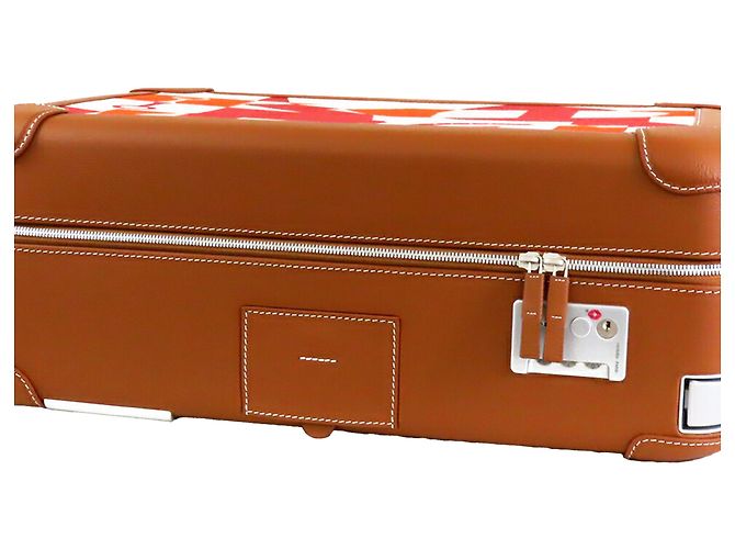 Valigia Hermès RMS Cabin Suitcase in pelle H Plume e Taurillon Regate marrone - vista 8