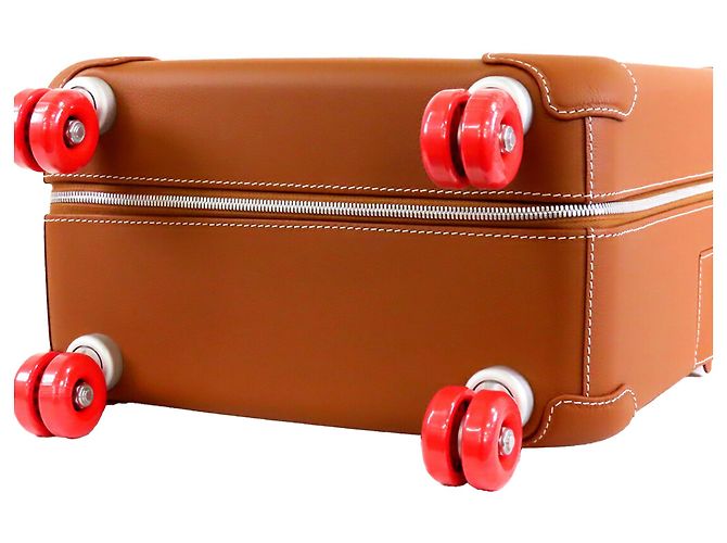 Valigia Hermès RMS Cabin Suitcase in pelle H Plume e Taurillon Regate marrone - vista 9