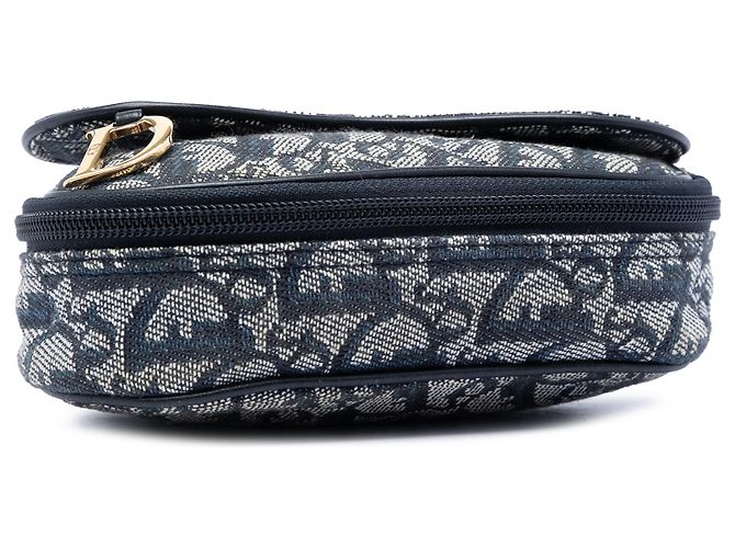 Pochette Saddle in tela Blue Diorissimo Blu navy - vista 3