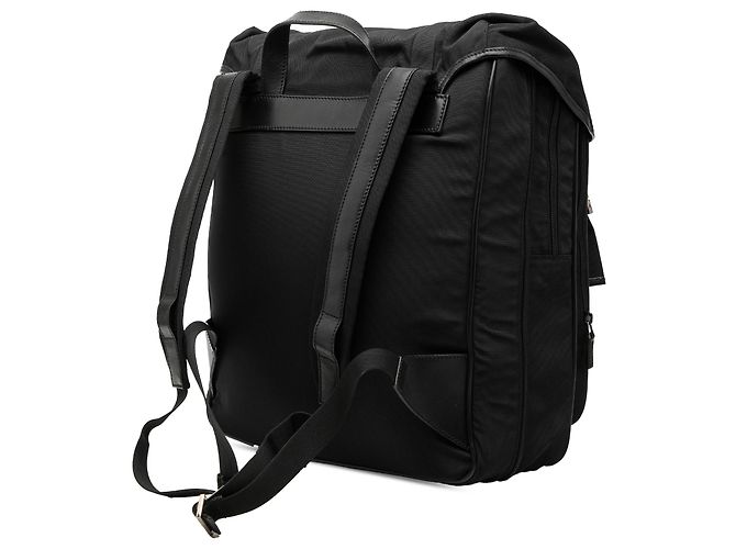 Sac à dos Gucci en nylon noir à double boucle - vue 2