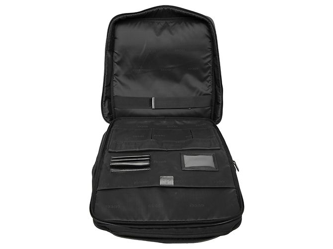 Sac à dos Gucci en nylon noir à double boucle - vue 4