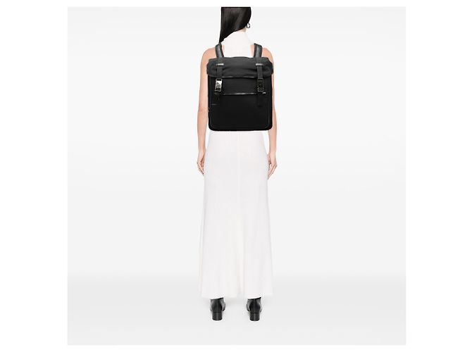 Sac à dos Gucci en nylon noir à double boucle - vue 8