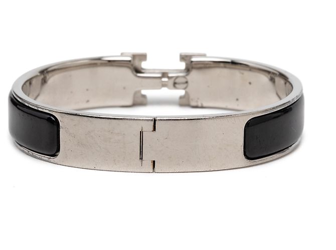 Pulsera Hermès Black Narrow Enamel Clic H PM Negro - vista 3
