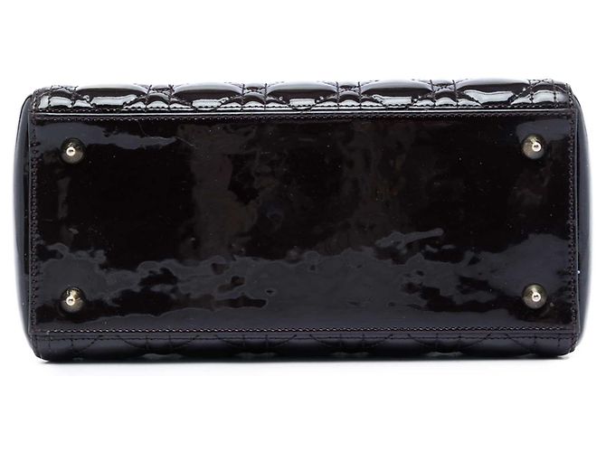 Lady Dior Cannage Dior in violetem Lackleder, Größe Medium Lila - Ansicht 3