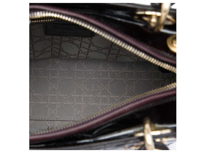 Lady Dior Cannage Dior in violetem Lackleder, Größe Medium Lila - Ansicht 4