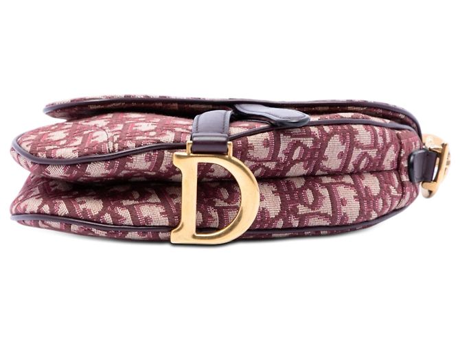 Borsa Saddle in tela Oblique Dior rossa mini Rosso Bordò - vista 3