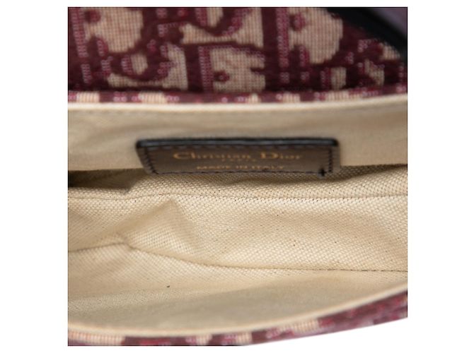 Borsa Saddle in tela Oblique Dior rossa mini Rosso Bordò - vista 4