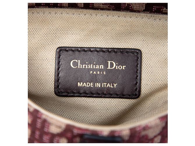 Borsa Saddle in tela Oblique Dior rossa mini Rosso Bordò - vista 5